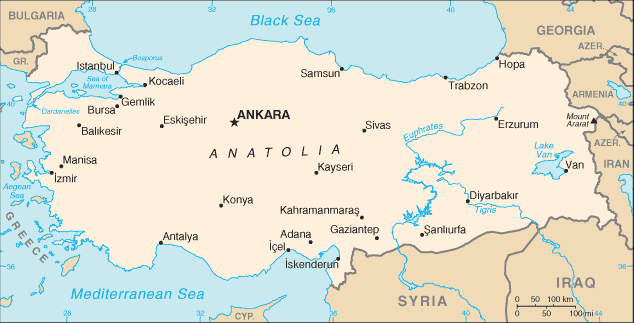 Carte de la Turquie