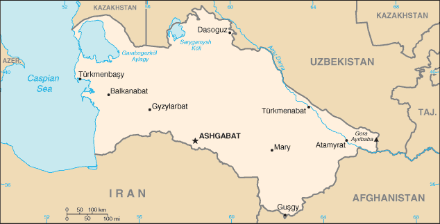 Carte du Turkménistan Carte du Turkménistan