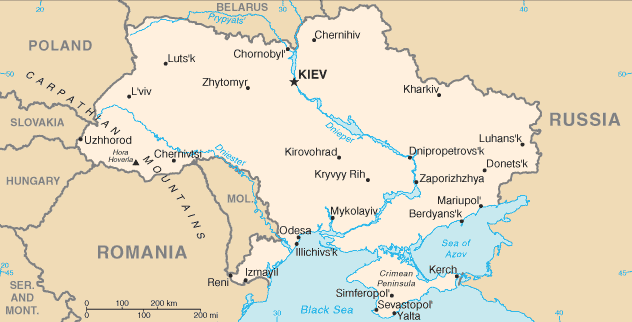 Carte de l'Ukraine Carte de l'Ukraine